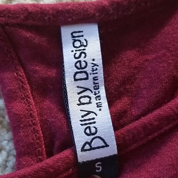 2 for $10! Belly by Design Dark Red Top w/ Black Lace Detail - Picture 3 of 5
